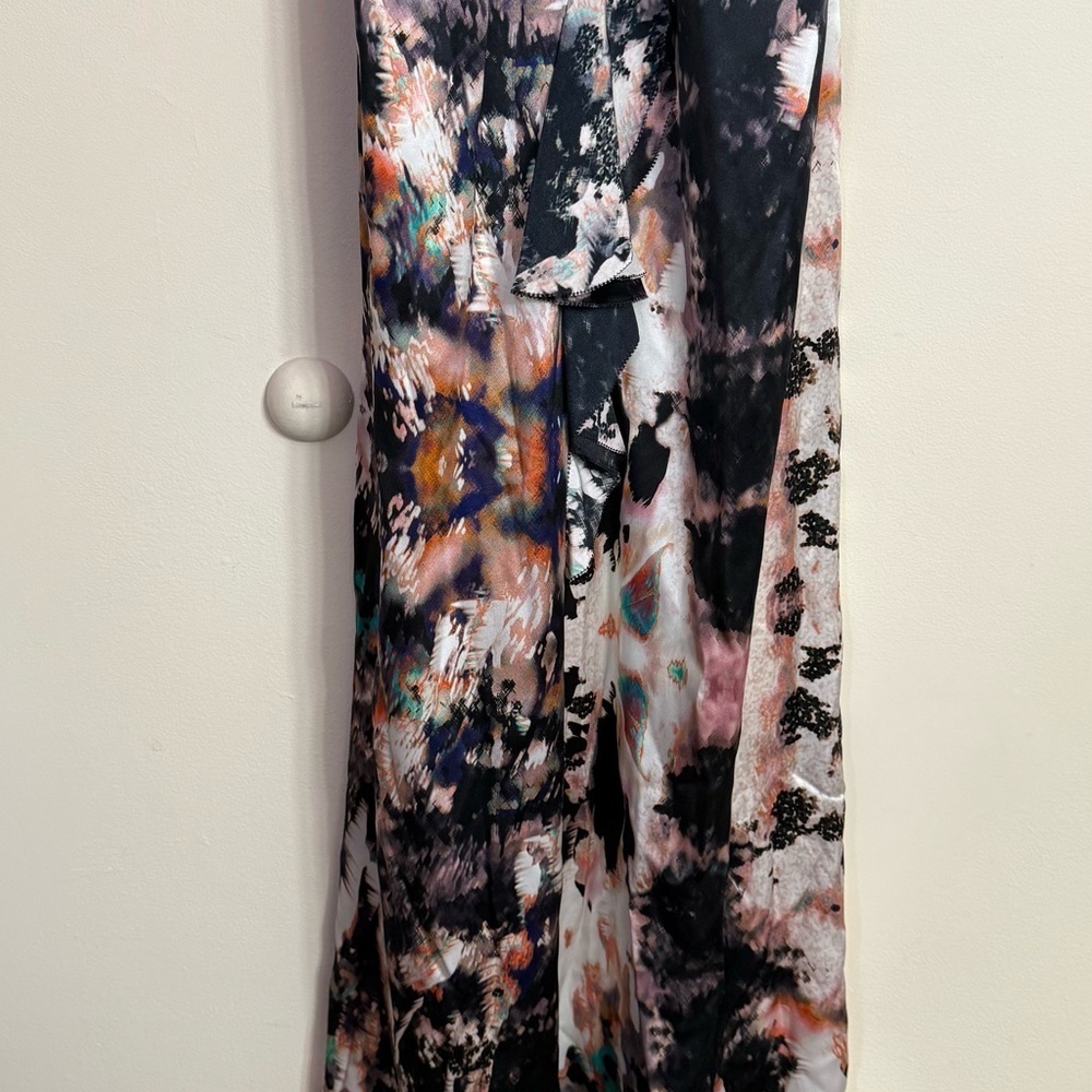 Ted Baker London 100% Silk Ruffle Spaghetti Strap Maxi Dress Gown Black 0 - Picture 3 of 11